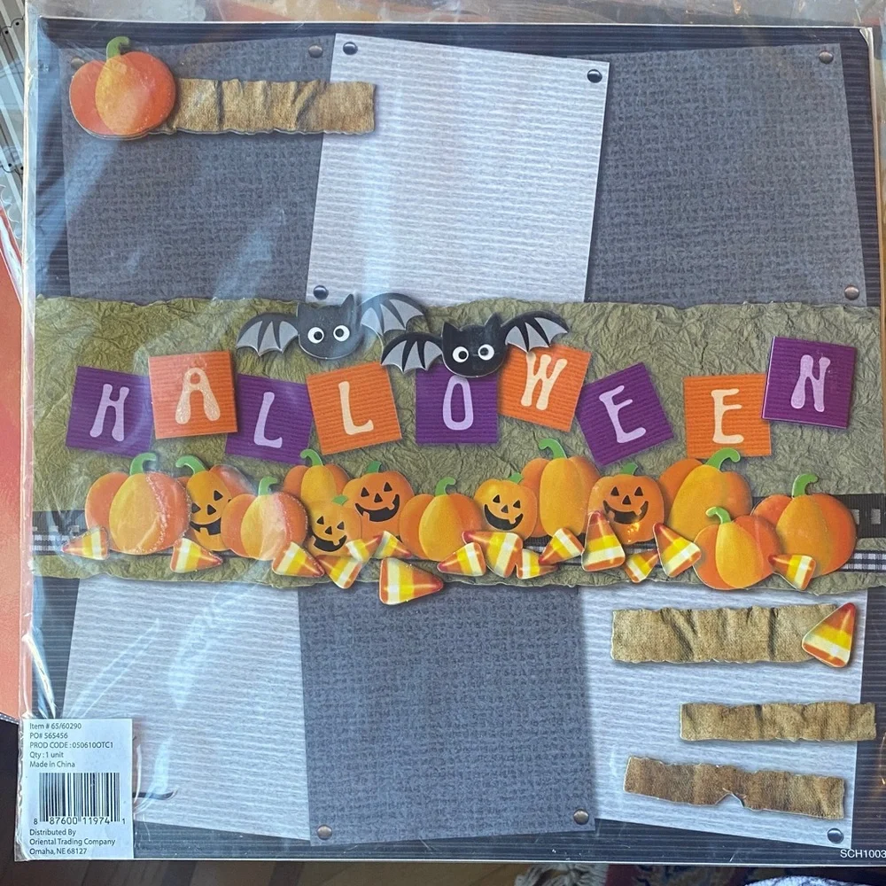 Halloween Junk Journal Scrapbooking Kit | Curated Papers, Ribbons Embellishments